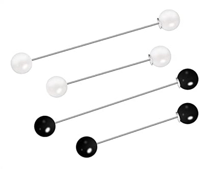 Pearl Brooches Pins Penta Angel 4 Pieces Sweater Shawl Clip Clasp Faux Pearl Safety Pins for Women Shirts Blouse Cinch Dresses Cardigan Collar Pants (Black and White) - color: Black and White