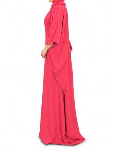 MyBatua Women's Kaftan, Free Size Abaya, Dubai Islamic Dress, Muslim Maxi KF-001 - color: Sweet Pink
