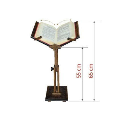 Adjustable Carved Wooden Book Stand | Quran, Bible, Torah Holder Lectern | Dictionary, Cookbook Stand