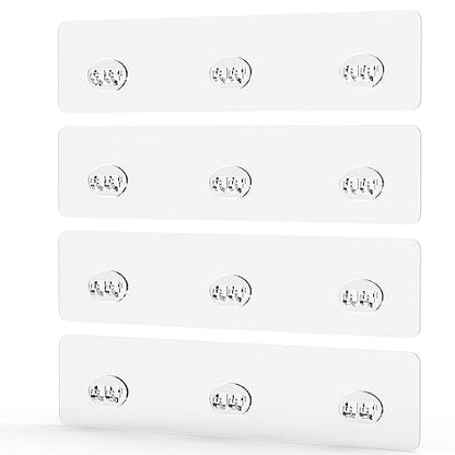 Shower Caddy Adhesive Replacement Stickers Sticker Shelf Basket Strips Suction Hooks Large Strong Hook (Transparent - 4 Packs - 3 Wire Hook) - color: Transparent - 4 Packs - 3 Wire Hook