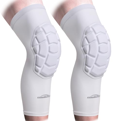 COOLOMG Knee Pads Wrestling Basketball Football Volleyball Youth Kids Adult Protective Knee Compression Sleeves White S - color: White, size: Small