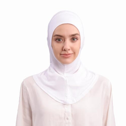 Modal Jersey Muslim Amira Instant Hijab Scarf for Women Jersey Hijab Undercaps - color: Black+white