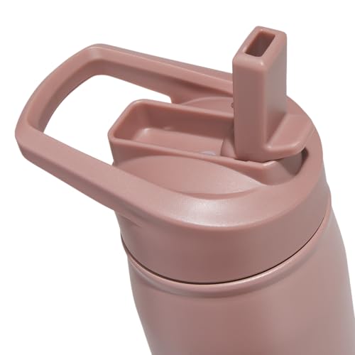 adidas Stainless Steel Metal Water Bottle 20 oz (600 mL) Straw Lid - color: Warm Clay Pink/Quiet Crimson Purple