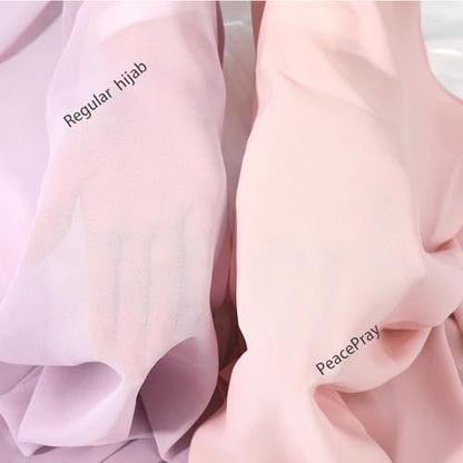Heavy Not Easily See Through Long Chiffon Hijab Scarf for Women, Amazing Smooth Muslim Head Scarves - color: Blush Pink