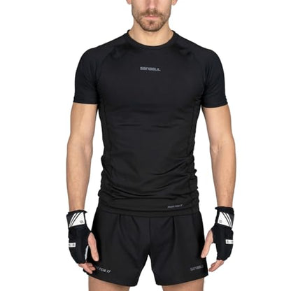 Sanabul Gel Boxing Hand Wraps for Men & Women Muay Thai MMA Kickboxing Quick Wraps Boxing Inner Gloves Wrist Knuckle Protection - color: Black/White, size: Large-X-Large