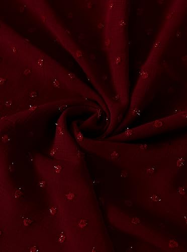 Chiffon Dotted Hijab Scarf for Women, Lightweight Textured Head Wrap Shawl,Soft Muslim Headscarf for Spring Fall - color: Mcmqxf2531-5#wine