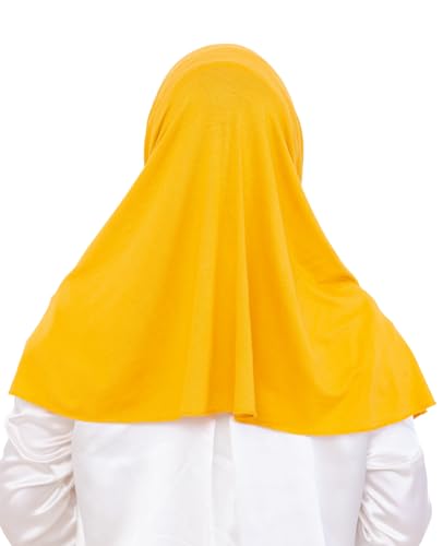 Prien Instant Hijab For Women, Muslim Long Scarf, Undercap Turban Set, Turkish Islamic Clothing, Prayer Clothes For Abaya - color: Deep Yellow