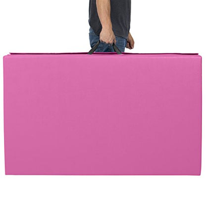 Best Choice Products 8 ft x 4 ft Gymnastics Mat, 4-Fold Foam Exercise Gym Floor Mat for Workout, Yoga, Aerobics, Martial Arts w/Handles - Multicolor