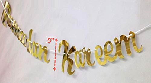 Ramadan Kareem Banner Decorations Bunting Banners Kullu am wa antum bikhair Balloons Latex Islamic Balloons Birthday Party Black, Gold, Silver Balloon Banners Latex 12" Each (Gold)