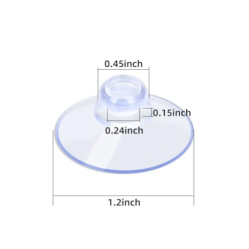 AQUANEAT 20 Packs Suction Cups 1.2 Inch Clear Sucker Pads Without Hook for Glass Home Organization Decoration - size: 1.2 in