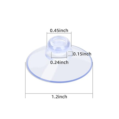 AQUANEAT 20 Packs Suction Cups 1.2 Inch Clear Sucker Pads Without Hook for Glass Home Organization Decoration - size: 1.2 in