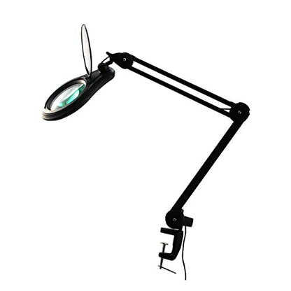 ESD Safe (Glass Lens) Professional LED Magnifying Lamp with Clamp (3 Diopter, 1.75X) Work Light, 4 Brightness Levels, Daylight Bright, 1200 Lumens, 5600K-6000K, Matte Black, BoliOptics MG16303122