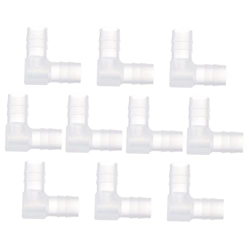 SOLUSTRE 10pcs L Shaped Plastic Hose Connector Sturdy Elbow Fitting for Garden and Aquarium 1/2 Inch Barbed Adapter for Flexible Tubing