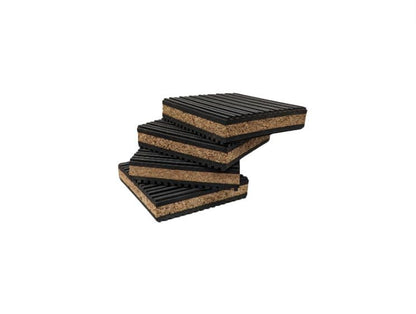 4"x4" PROFESSIONAL GRADE Cork and Ribbed Neoprene Vibration Pad 1 Pack - size: 4x4