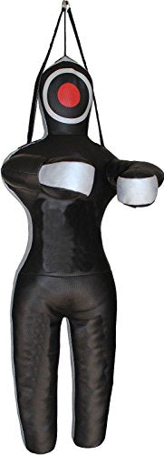 Bestzo MMA Jiu Jitsu Judo Punching Bag Grappling Dummy Canvas Black Standing Position -Unfilled - size: 70 inches (6 ft)