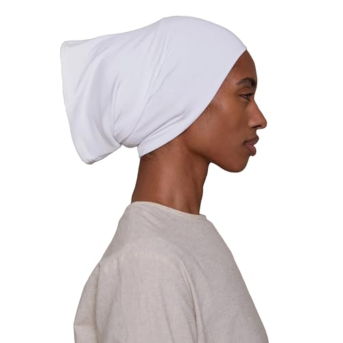 Slip-on Instant Premium Jersey Hijab with Undercap - Buttery Soft, Lightweight Hijab with Innovative Tie-Back Design - color: White
