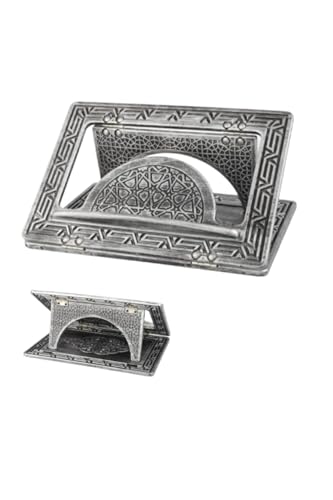 Desktop Quran Reading Stand Holder, 22x32cm, Silver Polyester, Foldable for Easy Storage, Sturdy Base for Books and Tablets - Silver