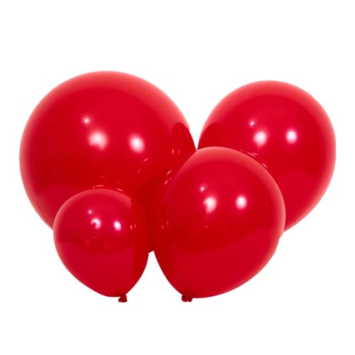 Latex Balloons, 100-Pack Different Sizes 18 12 10 5 Inch Party Balloon Garland Kit (Red) - color: Red