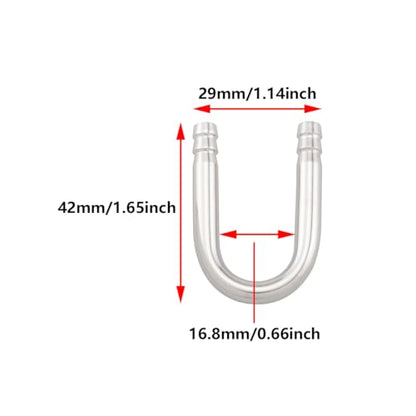 JianLing 4PCS Aquarium U Shape Stainless Steel Connector Carbon Dioxide System U Bend Fitting 42mm Fish Aquarium Aquascape Oxygen Pump Elbow