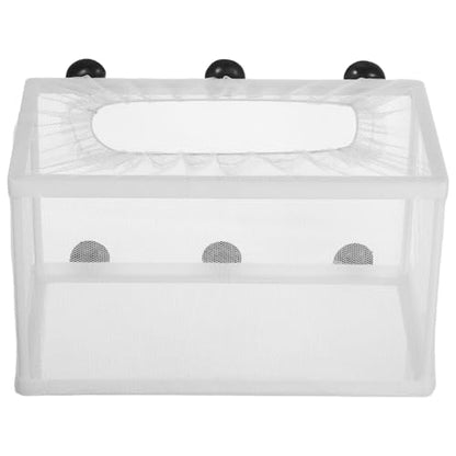 Toyvian Fish Net for Fish Tank Large Aquarium Isolation Box with Suction Cups Net for Hatchery