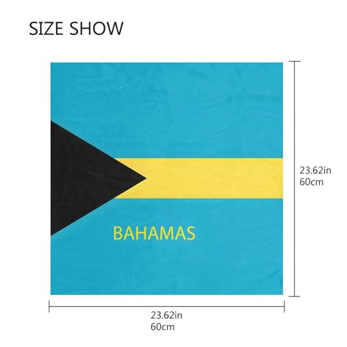 Women's Silk Scarf Square Satin Head Scarves Fashion Neck Scarf Hair Wraps Silk Bandana - color: Bahamas Flag