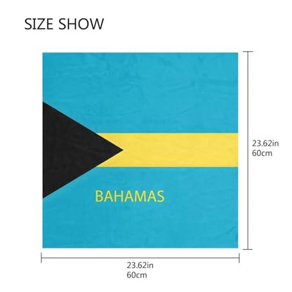 Women's Silk Scarf Square Satin Head Scarves Fashion Neck Scarf Hair Wraps Silk Bandana - color: Bahamas Flag