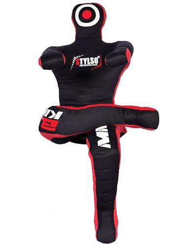Grappling Dummy, Black Fabric Training Equipment for BJJ, Judo, Karate, Wrestling, Un-Filled Practice Dummy, Model WDM-2025, for Adults and Youth - color: Flex Black