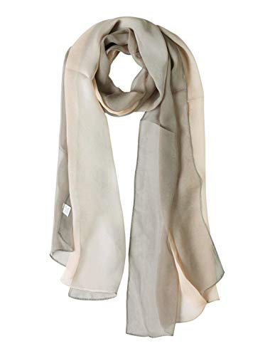 uxcell Women'sChiffon Sheer Long Scarf Silky Gradient Party - color: Gray Beige