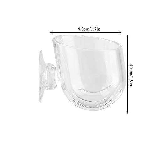 Aquarium Feeding Cup Transparent Fish Feeding Cup with Sucker for Freshwater and Saltwater Fish
