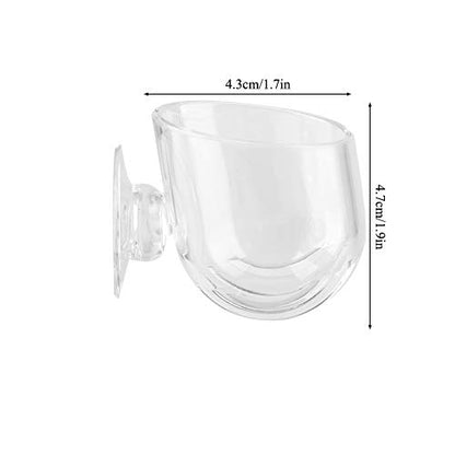 Aquarium Feeding Cup Transparent Fish Feeding Cup with Sucker for Freshwater and Saltwater Fish