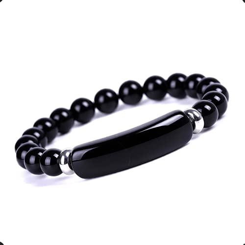 Black Agate Stone Prayer Beads and Bracelet - Worry Beads - Tesbih - Tasbih - Tasbeeh - Misbaha - Masbaha - Subha - Sebha - Rosary (Black Agate Stone/Gold Tassel) - color: Black Agate Stone Prayer Beads and Bracelet