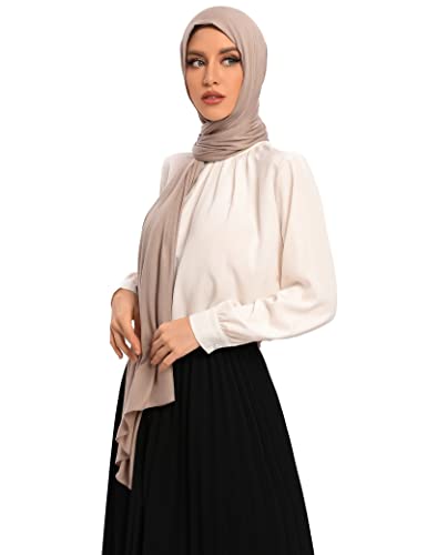 Txmout Premium Jersey Hijabs for Women - Cotton Muslim Scarfs - color: Sand