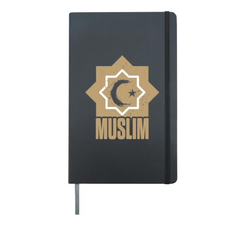 Muslim Alhamdulillah Allah Religion Islam Mosque Quran Gift Hardcover Journal, Black