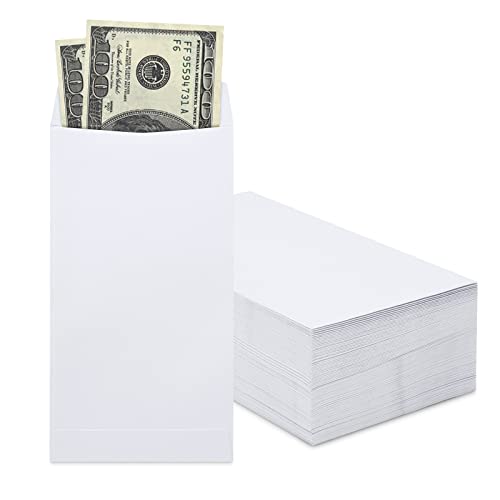 200 Pack Cash Envelopes 3.5x6.7 Fit for Envelope Money Saving Challenge, 120 GSM Thick Money Envelopes for Cash, Budgeting, Check, Coin, Tickets, Jewelry, small items & collectables (White) - color: White