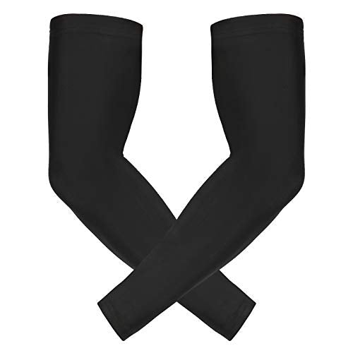 HDE Compression Arm Sleeves for Adults UV Sun Protection for Sports 1 Pair - color: Black, size: Large