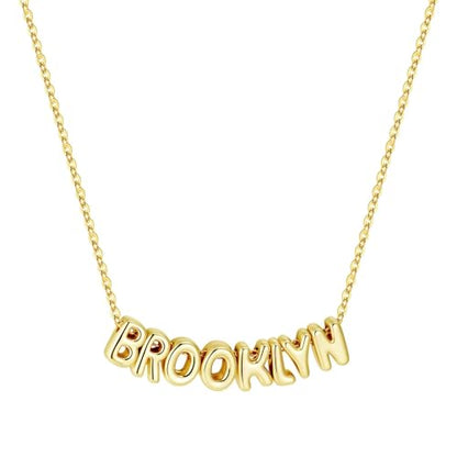 M MOOHAM Mothers Day Gifts - Custom Name Necklace 14K Gold Plated Necklace Personalized Monogram Pendant Name Necklaces for Women Trendy Jewelry Gifts for Women Mom Her Birthday Gifts - style: Brooklyn