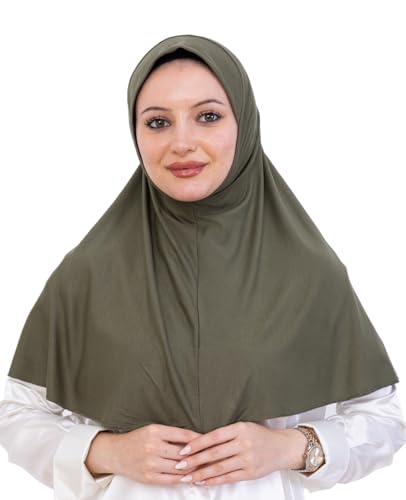 Prien Ready Hijab For Women, One Piece Muslim Instant Turban, Easy To Wear Long Head Scarf, Turkish Islamic Clothes For Abaya - color: Khaki