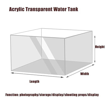 Storage Box Tray Drawer Box, 0.2In Thickness Acrylic Display Box, Creative Transparent Shallow Water Tank Photography Tray, Multifunctional Storage Display Cabinet(5.9x5.9x1.2in) - size: 5.9x5.9x1.2in