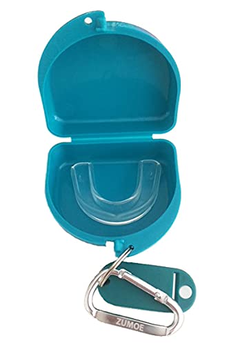 American Eagle Mouthguard and Retainer Case with Carabiner – Compact, Durable Storage for Retainers, Night Guards, and Dentures Travel-Friendly Design (Aqua) - color: Aqua