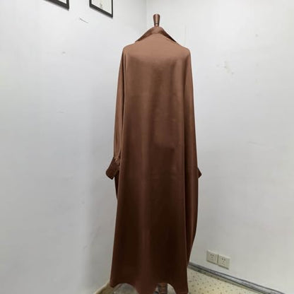 Lmdudan Girls Muslim Dress Hood Long Sleeve Prayer Dresses Robe Dubai Abaya 2026 Ramadan Kaftan Dress Kids 6-13 Years - color: Coffee, size: 10-11 Years