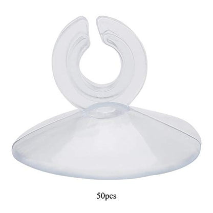 50pcs Aquarium Sucker Clips, Fish Tank Hose Holder Clamps, Ultra Strong Suction Cup Clips for Oxygen Pump Soft Pipe, Transparent Rubber Tube Holders for Aquarium Fish Tank Accessor