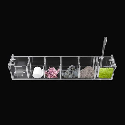 6 Grides Fish Tank Filter Transparent Acrylic Filter Box 6 in 1 Aquarium Overflow Box Canister Filters for Aquarium for Restaurant Home Hotel (6 Grides)