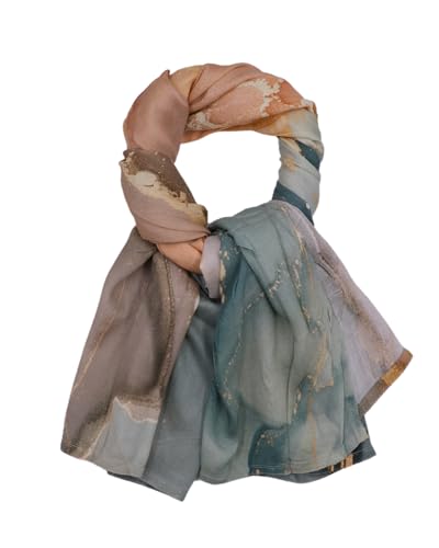 ZGMYC Watercolour Floral Printed Hijab Scarf for Women Soft Modal Cotton Instant Hijab Head Wraps Shawls Long Scarves - color: Color 30
