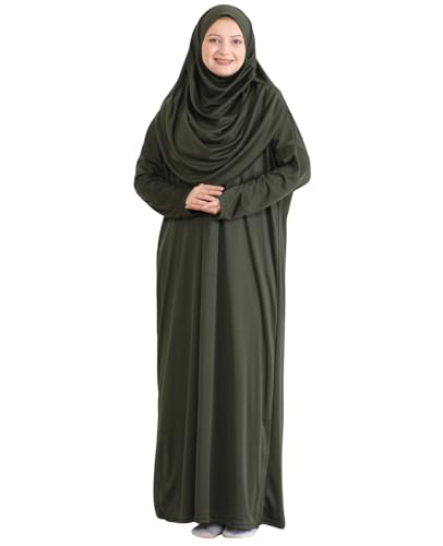 Prien Muslim Dress For Women With Hijab, Abaya, Instant Prayer Clothes Set, Islamic Wear, Dubai Kaftan Jilbab Burqa - color: Khaki, size: X-Small-XX-Large