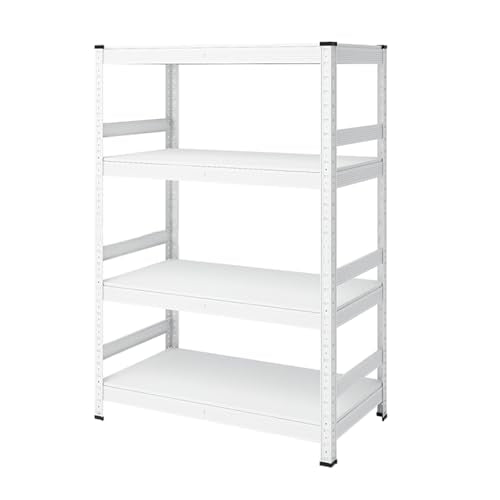 20 Gallon Metal Fish Tank Stand, Freestanding Adjustable Bookshelf Storage Shelves, ,Heavy-Duty Industrial Microwave Stand, Kitchen Utility Organizer for Home Office(80x40x114cm(31x16x45inch), White) - color: White, size: 80x40x114cm(31x16x45inch)