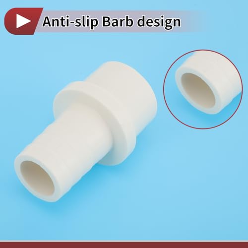 Plastic Hose Barb Fitting 1-1/4" x 1" Barb OD Straight Through Pipe Connector White 5 Pcs - color: White, size: 1-1/4"x 1" OD