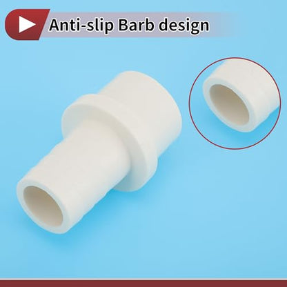 Plastic Hose Barb Fitting 1-1/4" x 1" Barb OD Straight Through Pipe Connector White 5 Pcs - color: White, size: 1-1/4"x 1" OD