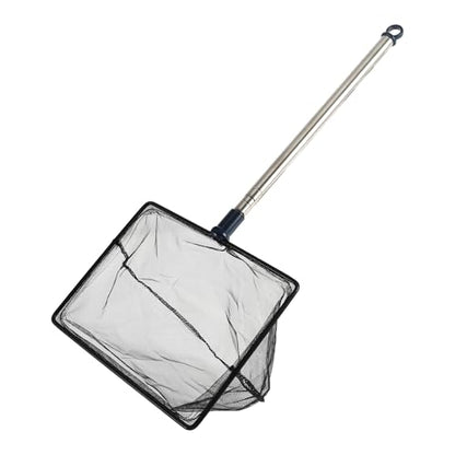 Fish Tank Net, Fine Mesh Aquarium Fish Net, Long Handle Fish Net, Stainless Steel Extendable Handle, Square Aquarium Cleaning Net for Aquarium Accessories - size: 8 inch
