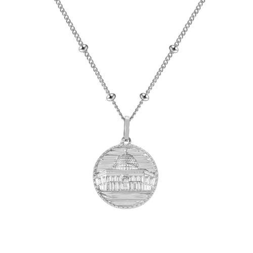 Dome of the Rock Necklace - Palestine Al Aqsa Dome Of The Rock Necklace Palestine Necklace Jewellery Muslim Ramadan Gift Eid Gift Islamic Jewellery - color: Steel, style: Style 1