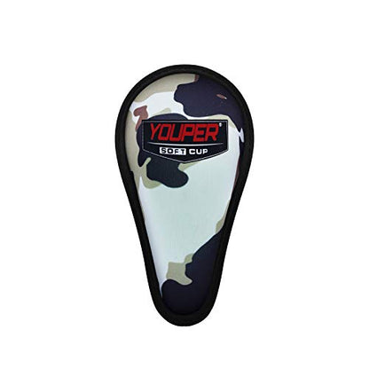 Youper Boys Youth Soft Foam Protective Athletic Cup (Ages 4-6), Kids Sports Cup for Baseball, Football, Lacrosse, MMA - style: Camo